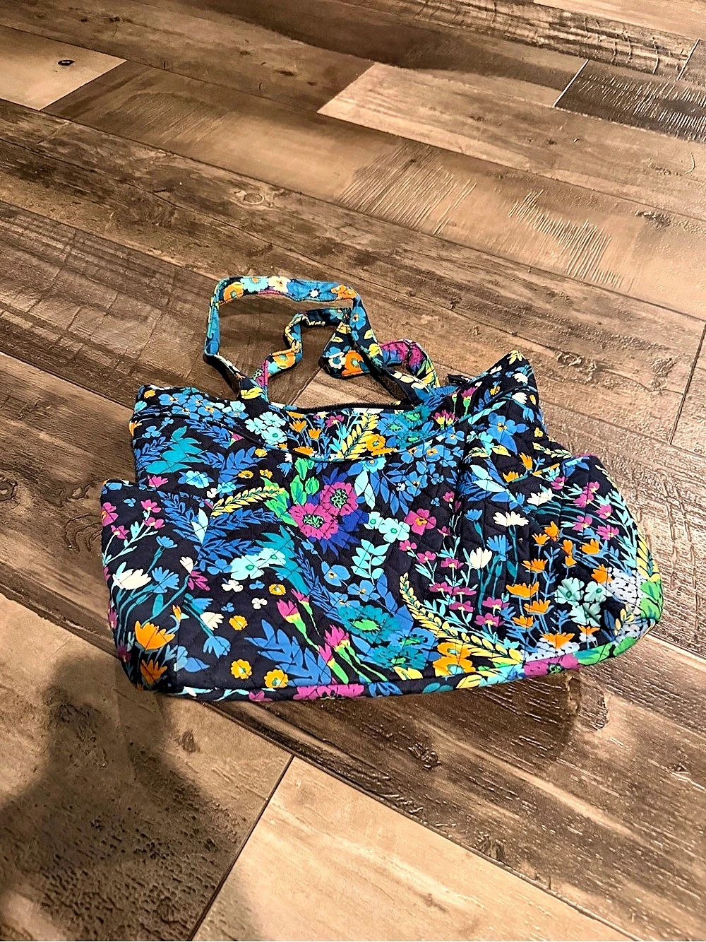 Vera Bradley Floral Tote in Blue & Multicolor